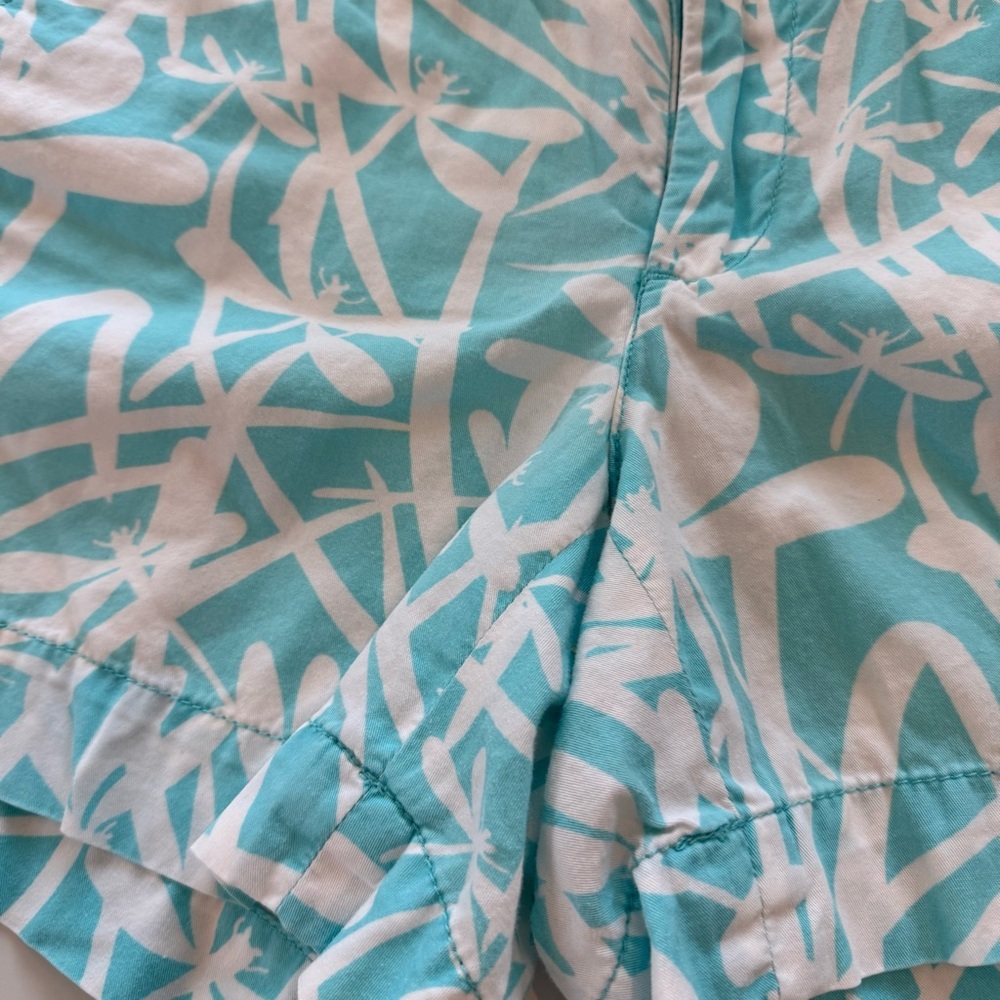 Lilly Pulitzer Light My Fire Blue Dragonfly Print Cotton Shorts Preppy Size 4 - Picture 4 of 11